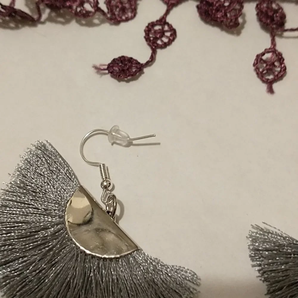 Silver Tassel Earrings! - Picture 3 of 4